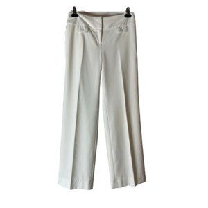 Ann Taylor Dress Pants Wide Leg Ivory Size 2